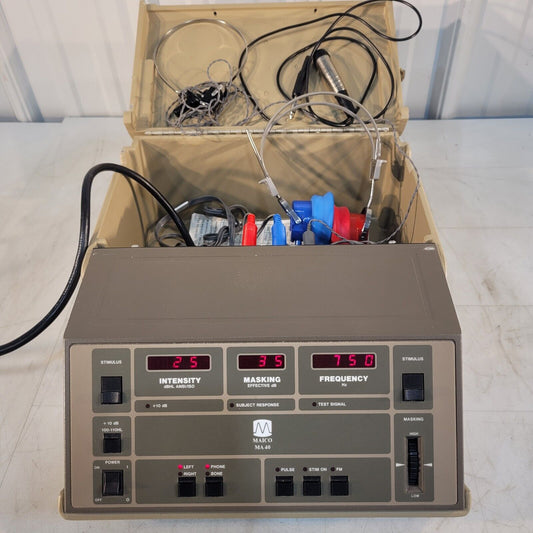 Maico MA 40 Portable Audiometer With Headphones And Cables Included