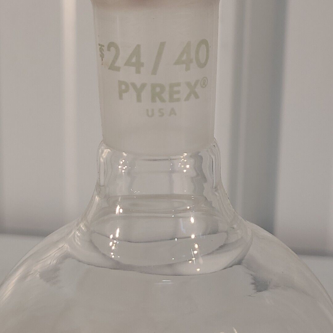 Pyrex Lab Cover And Bottom Pyrex 500mL Round Bottom Glass Boiling Flask 24/40 Female Connector La ...