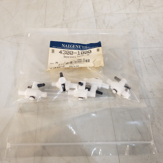 Lot Of 5 Nalgene 4300-1000 Separatory Funnel Valves 1000mL PP