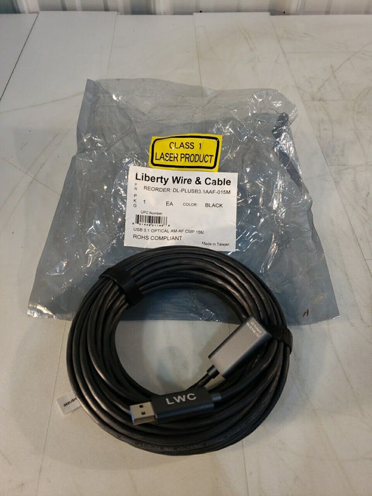 Liberty Wire And Cable Usb 3.1 Extender Optical Am-FM CMP 15M Plenum Cable Cord