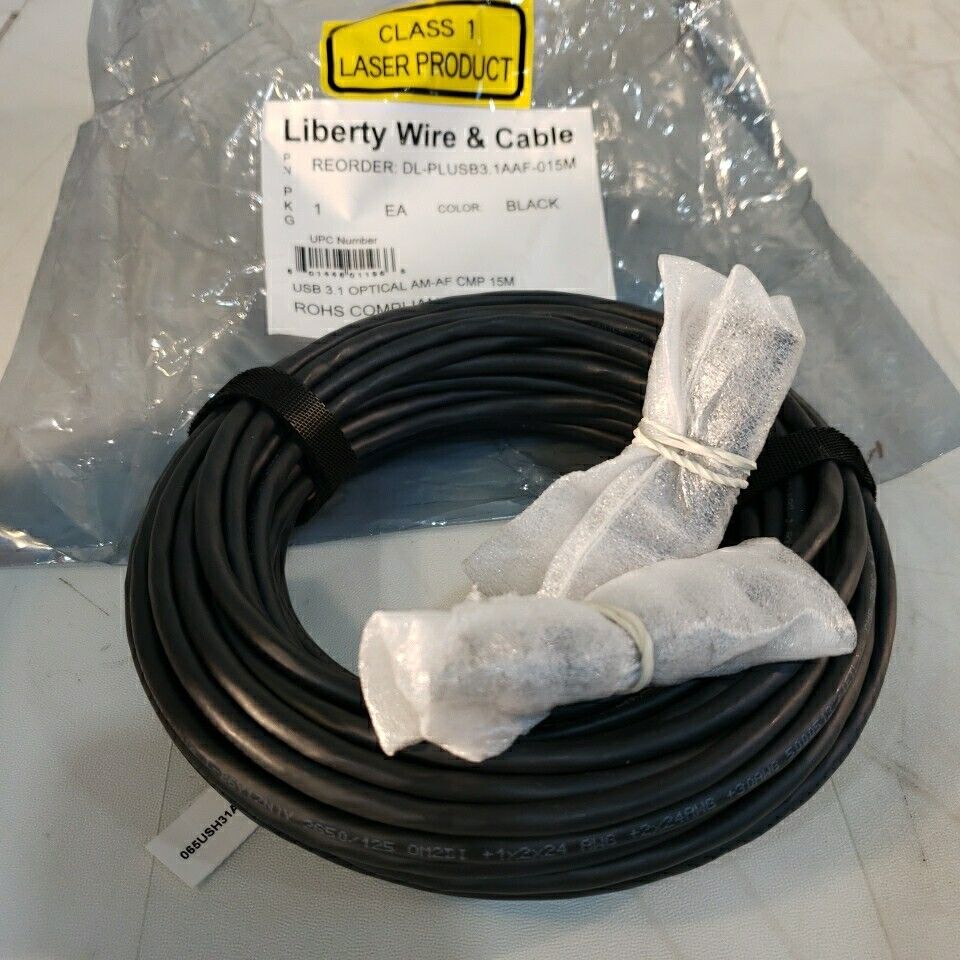 Liberty Wire And Cable Usb 3.1 Extender Optical Am-FM CMP 15M Plenum Cable Cord