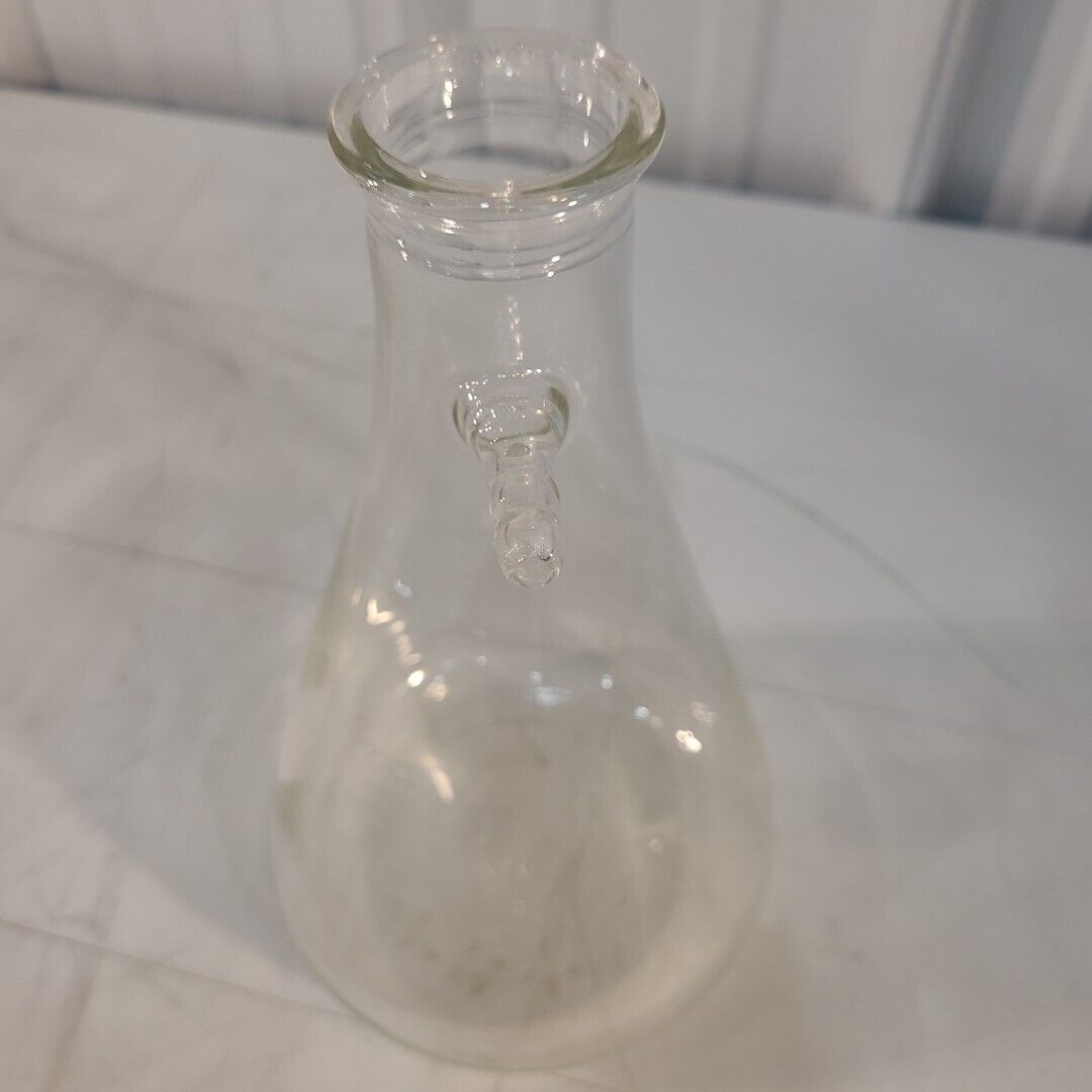 Pyrex 5340 1000mL Erlenmeyer Flask Conical W/ Sidearm Filtering Labratory Glass