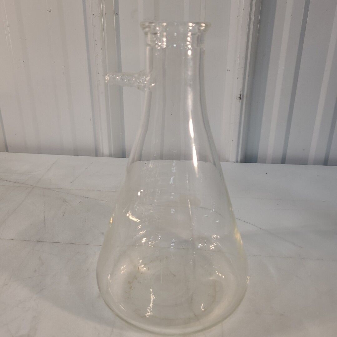 Pyrex 5340 1000mL Erlenmeyer Flask Conical W/ Sidearm Filtering Labratory Glass