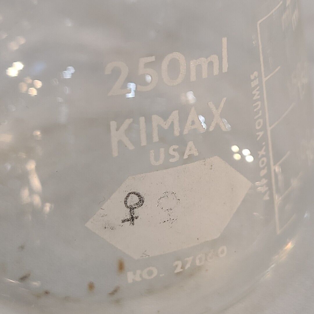 Lot Of 7 Pyrex Kimax 5340 27060 Erlenmeyer Flasks w/ Filtering Sidearm