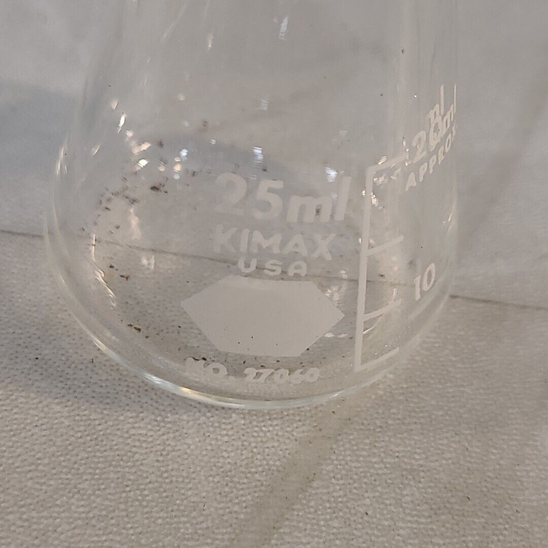 Lot Of 7 Pyrex Kimax 5340 27060 Erlenmeyer Flasks w/ Filtering Sidearm