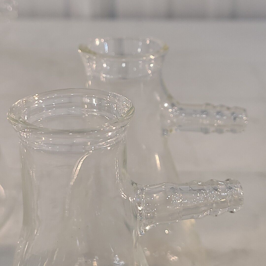 Lot Of 7 Pyrex Kimax 5340 27060 Erlenmeyer Flasks w/ Filtering Sidearm