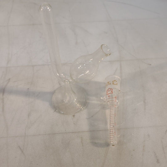 Lot Of 2 Kontes Fermenting Flask & Tube w/ Arms 4.0mL Glassware Labratory D