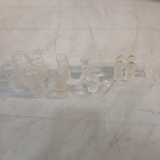 Lot Of 14 Pyrex Corning Stoppers Glassware Labratory Plugs Tapered Hollow