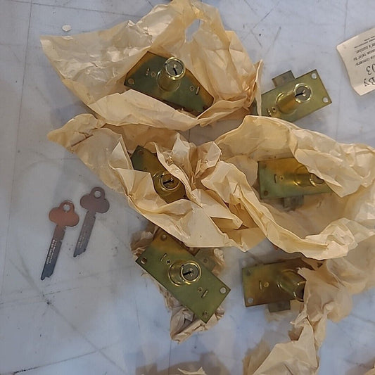 LOT OF 6 Corbin 0750 LOX 1 1/8" WD 2 Keys 4J10 Cabinet Locks Latch 5-3-1-327