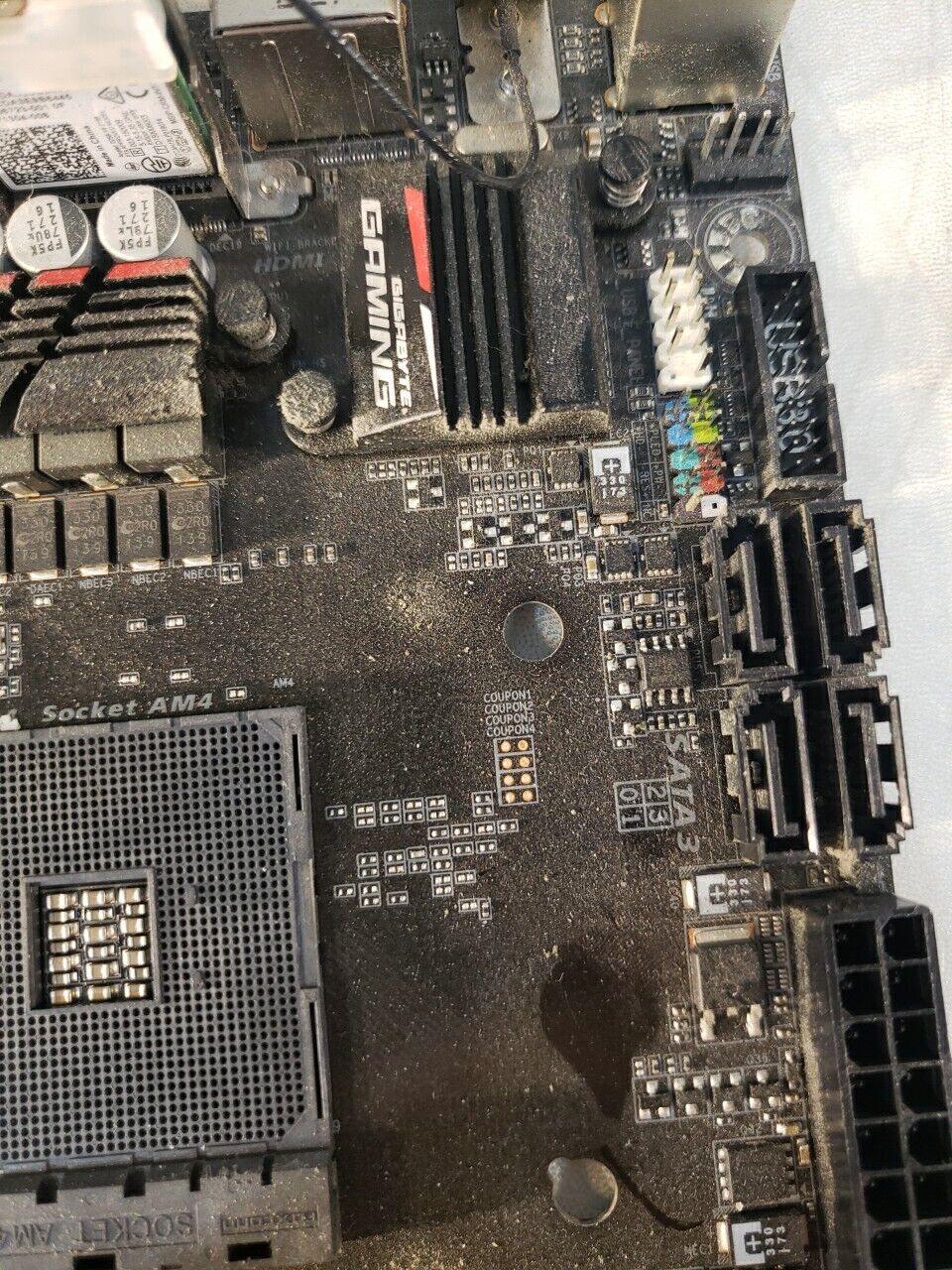 FOR PARTS Gigabyte GA-AB350N Gaming-Wifi Motherboard with ASUS Antenna
