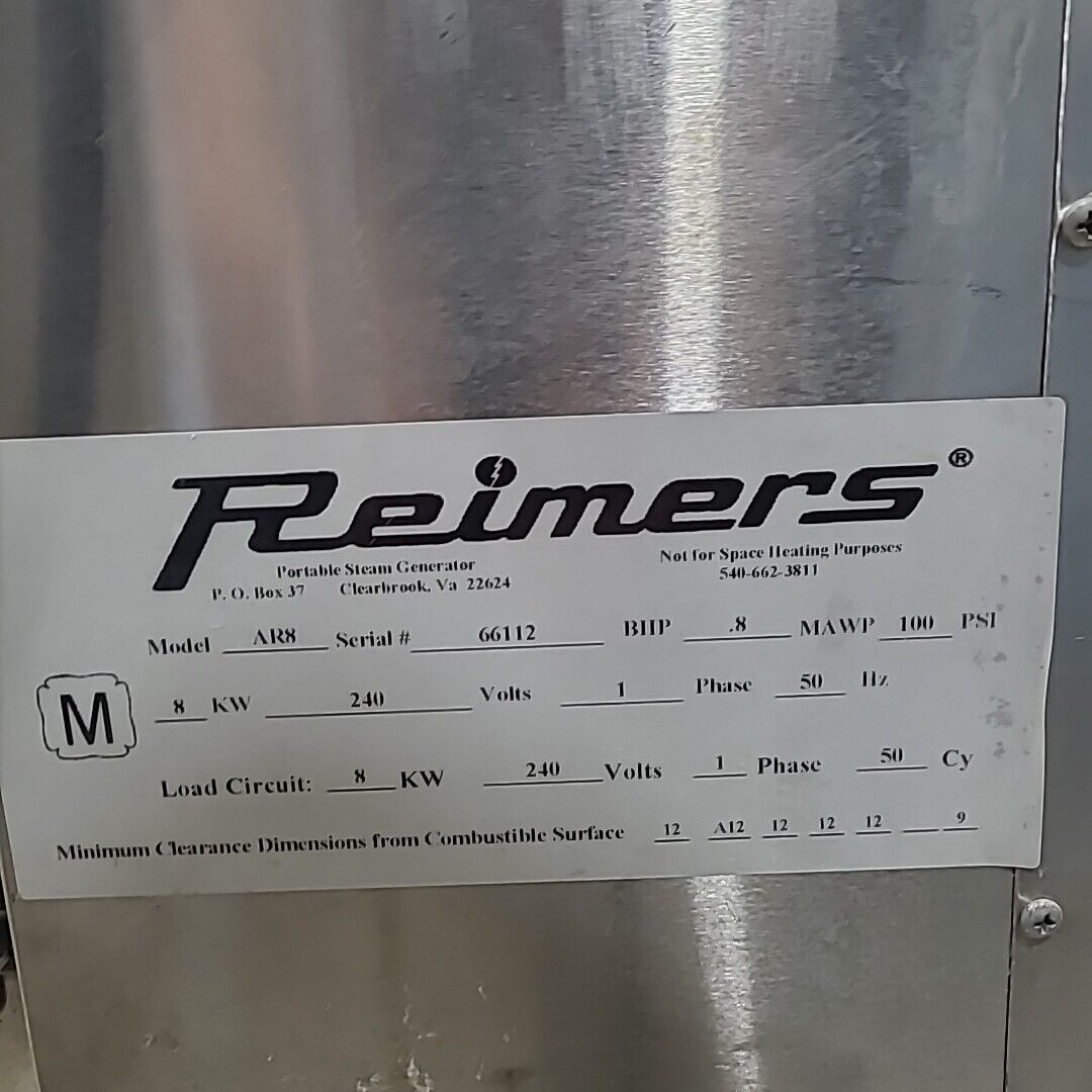 Reimers AR8 Steam Generator Water Dental Sterilizer Tested Working Pressurized
