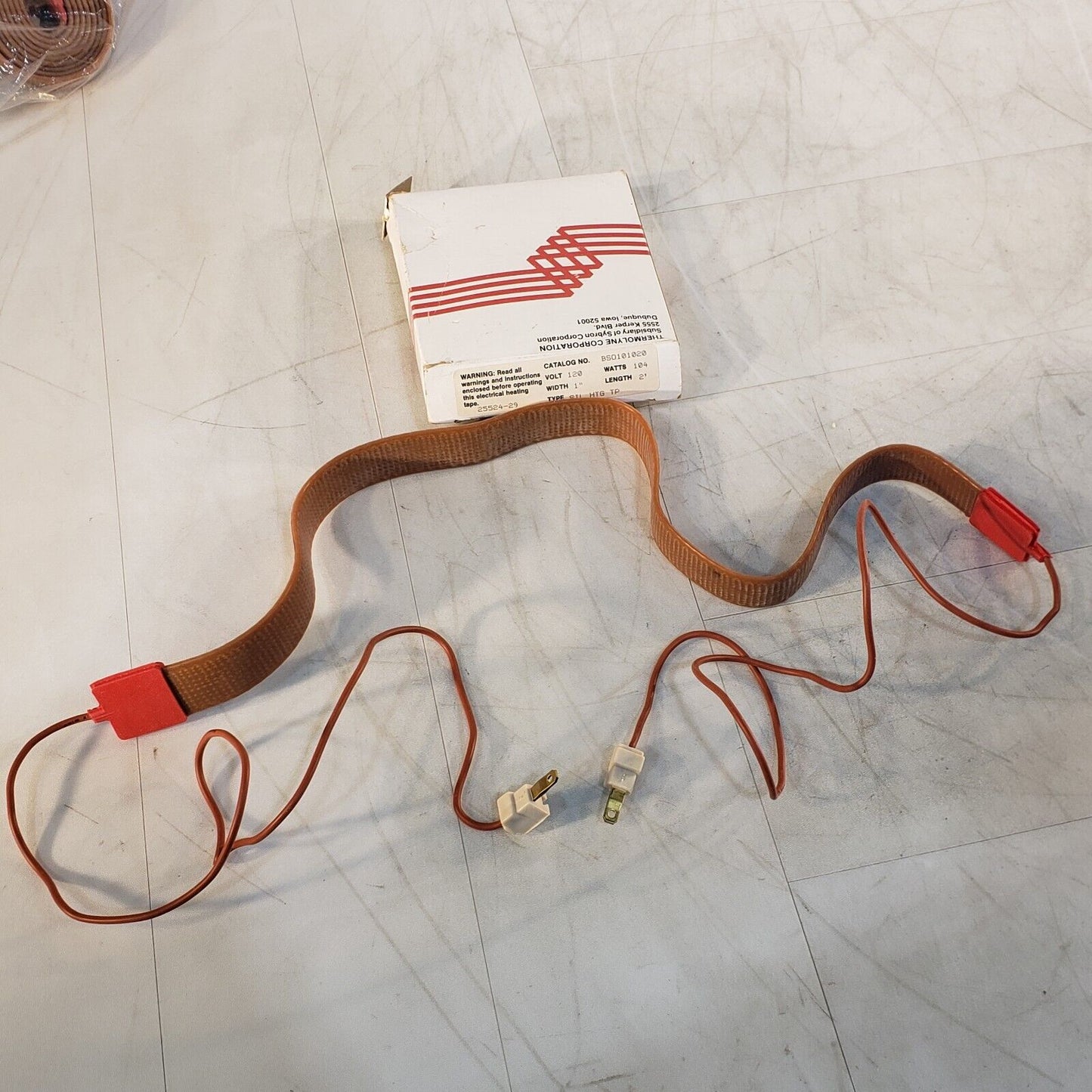 Thermolyne BS0101020 Flexible Electric Heating Tape Sybron 2'Length 1"Wide