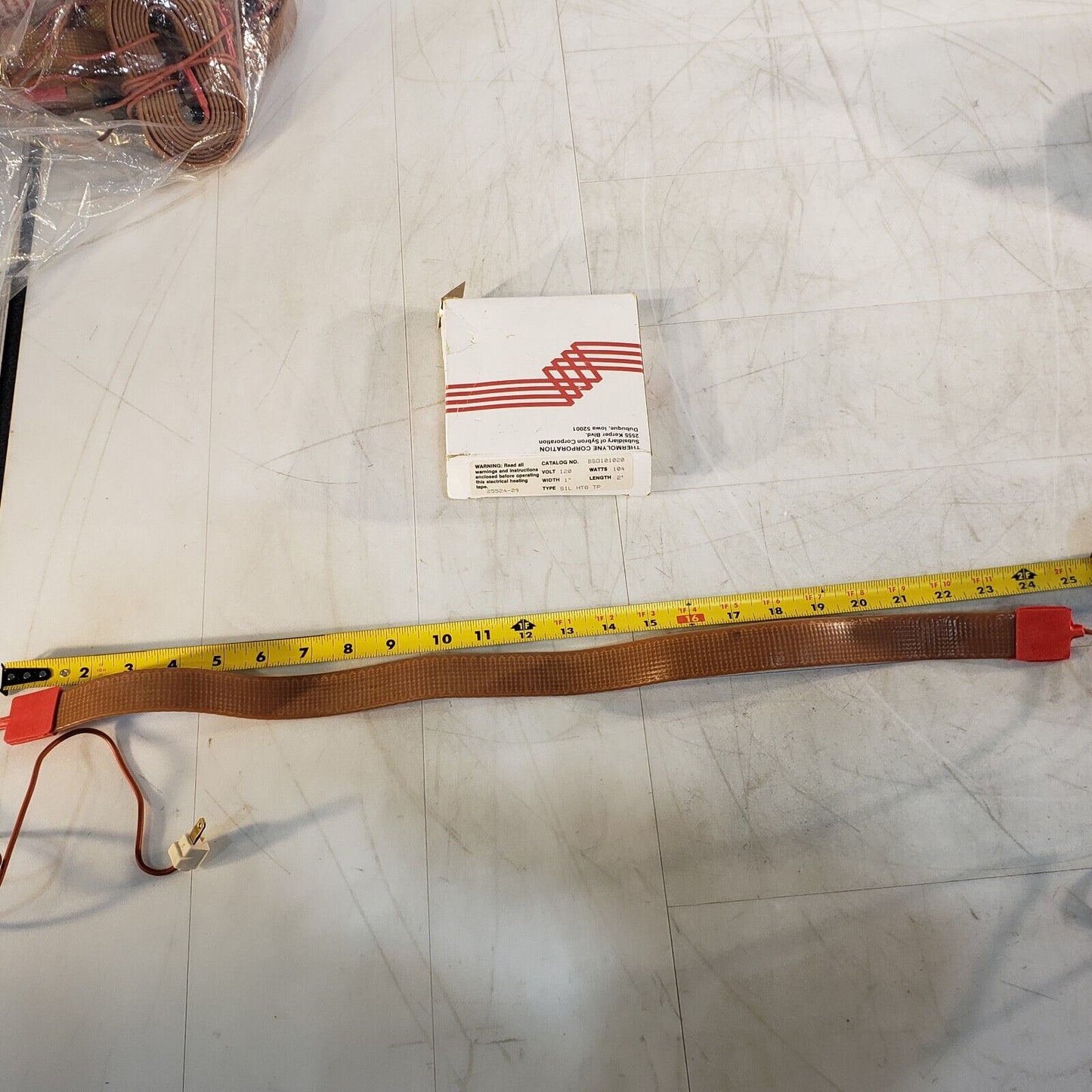 Thermolyne BS0101020 Flexible Electric Heating Tape Sybron 2'Length 1"Wide