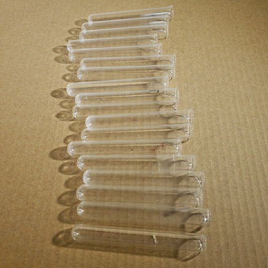 Lot Of 18 Test Tubes Glass Vial 10mL 100x13mm Round Bottom Laboratory Chemistry
