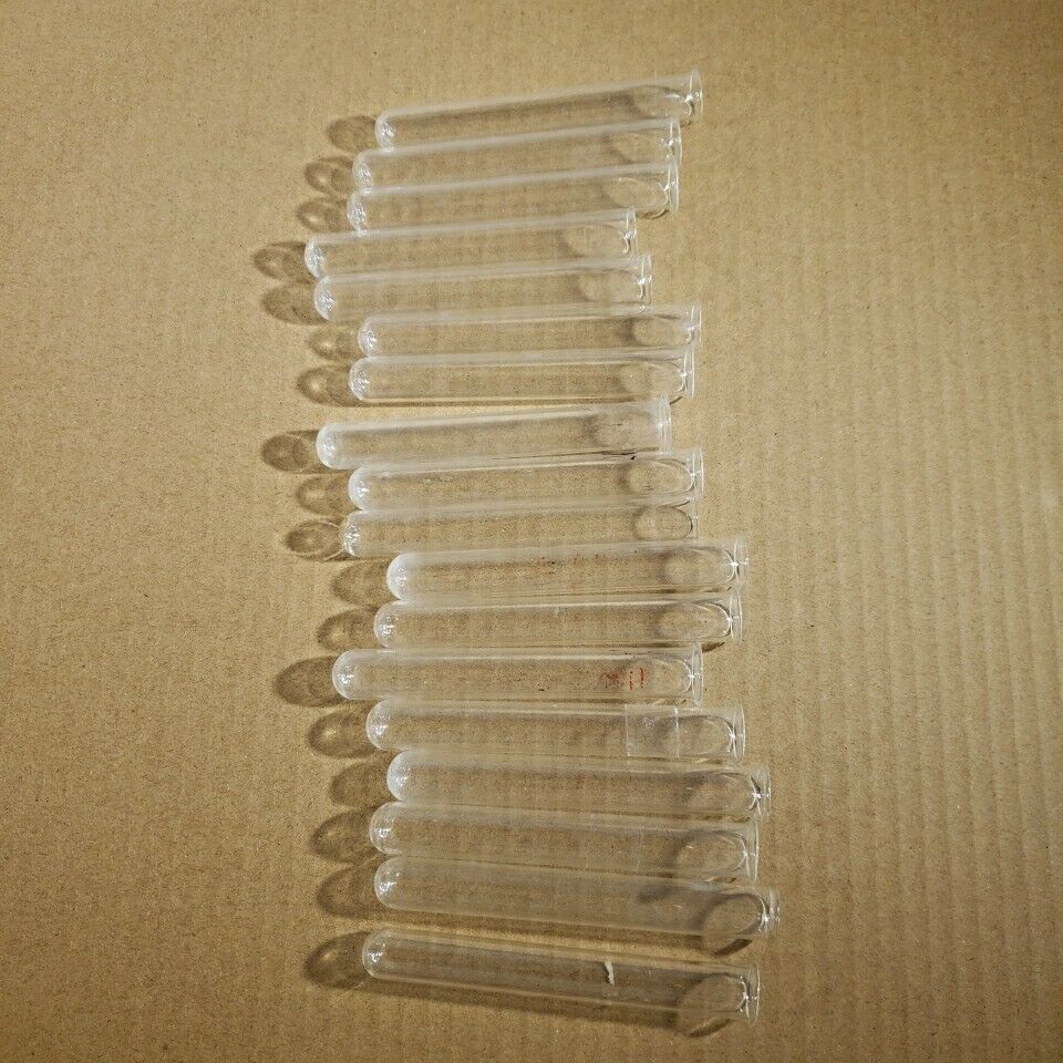 Lot Of 18 Test Tubes Glass Vial 10mL 100x13mm Round Bottom Laboratory Chemistry