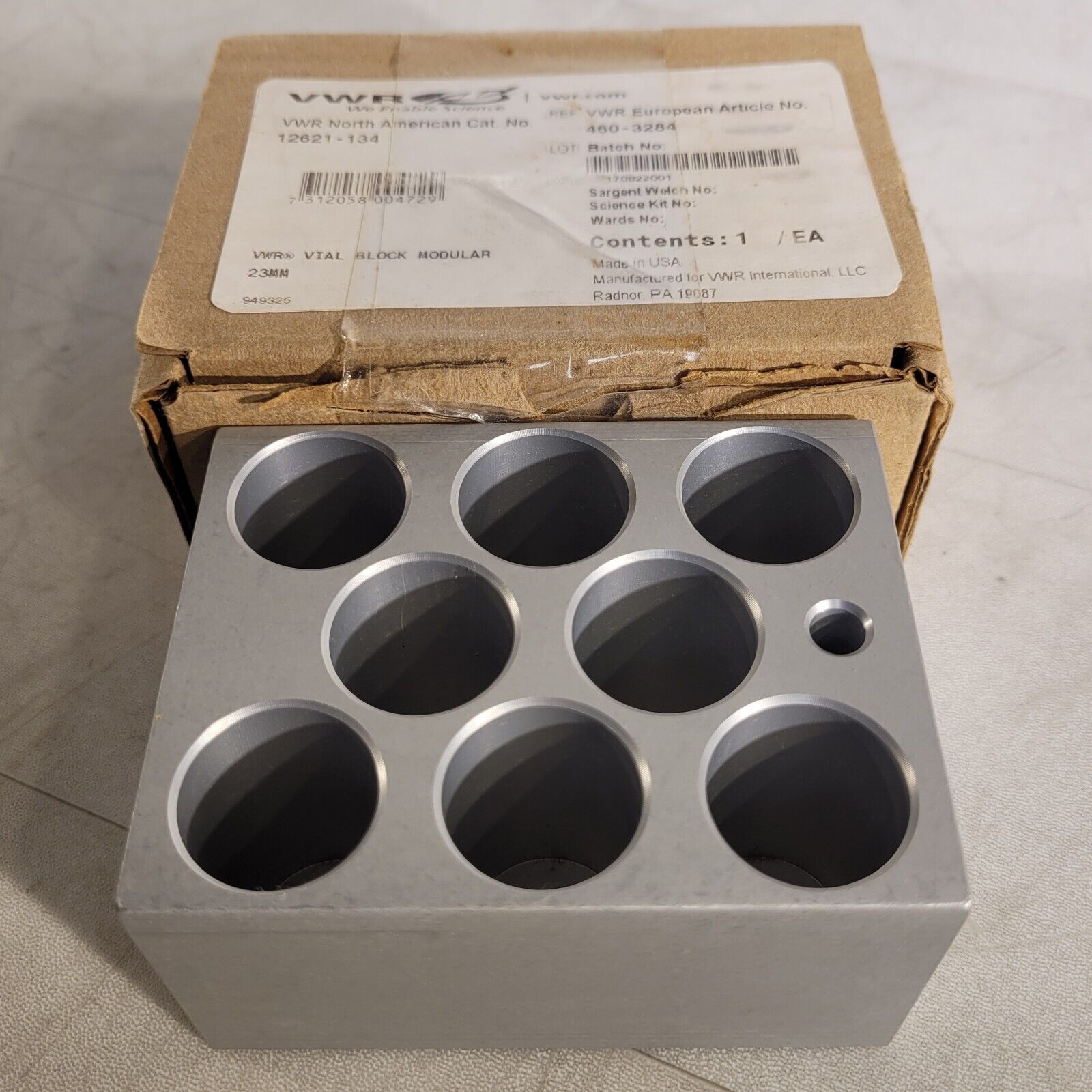 Vwr Block VWR 12621-134 Modular Heating Block 23mm Vial Block 8-Well – Lab ...