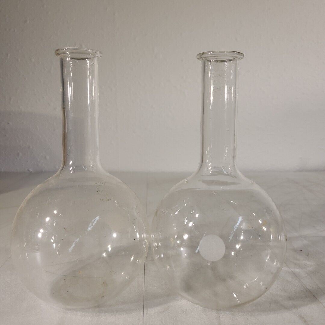 Pyrex Lab Cover And Bottom Lot Of 2 Pyrex Corning 500mL Flat Bottom Flask Laboratory Glassware Ch ...