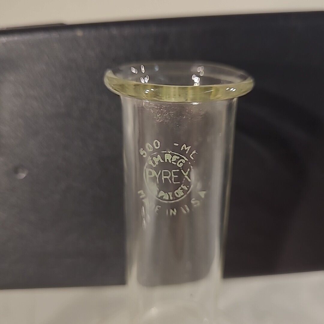 Lot Of 2 Pyrex Corning 500mL Flat Bottom Flask Laboratory Glassware Chemistry