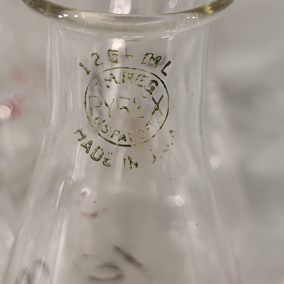 Lot Of 9 Pyrex Corning 4980 125mL Erlenmeyer Flask Laboratory Glassware