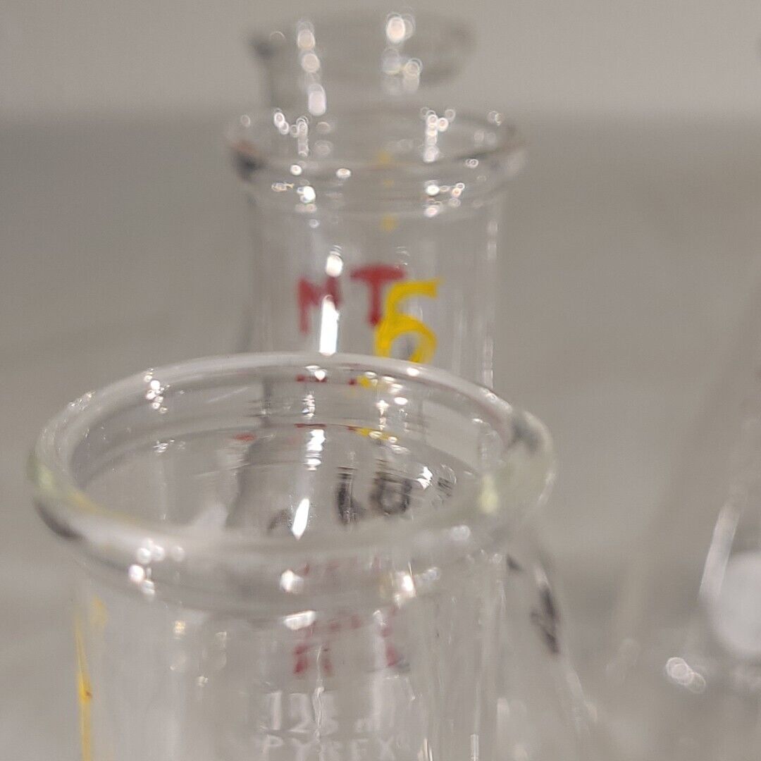 Lot Of 9 Pyrex Corning 4980 125mL Erlenmeyer Flask Laboratory Glassware