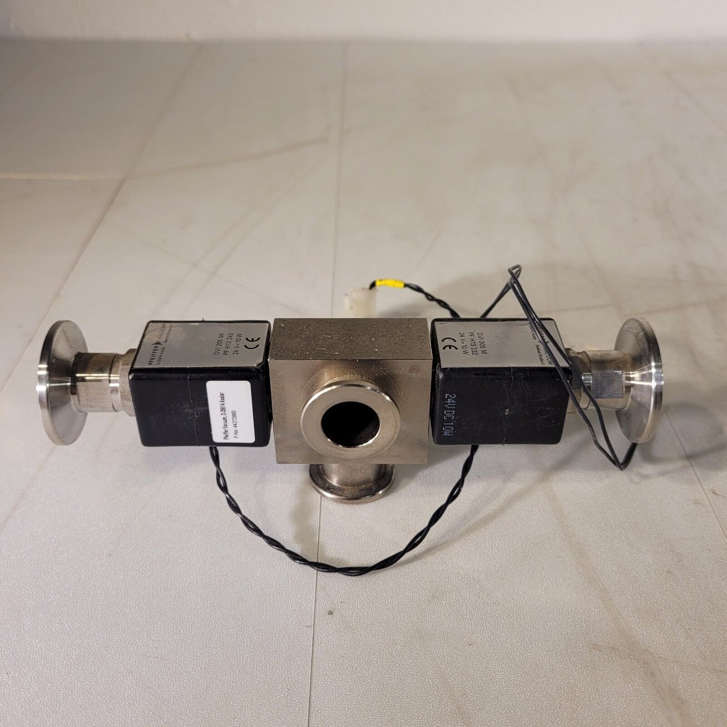 ISO 4-Way Cross KF16 NW16 Flange KF25 NW25 Pfeiffer DVI 005 M Solenoid Valves