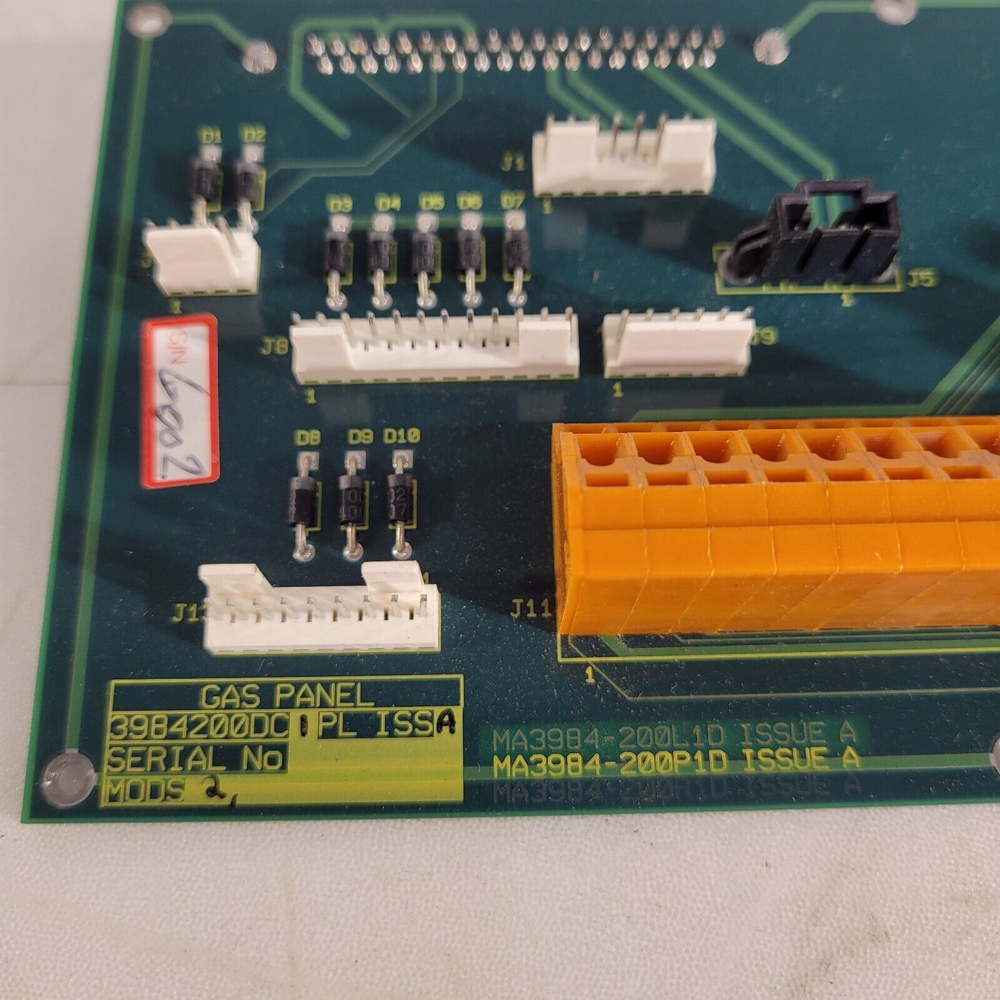 Waters Micromass 3984200DC1 Gas Panel MA3984-200P1D Issue A Circuit Board