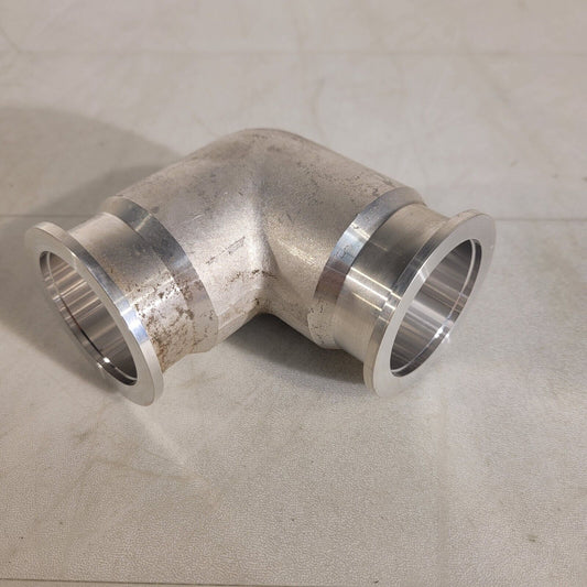 ISO KF40 NW40 90° Angle Elbow Aluminum High Vacuum 3-1/2" Length QF40