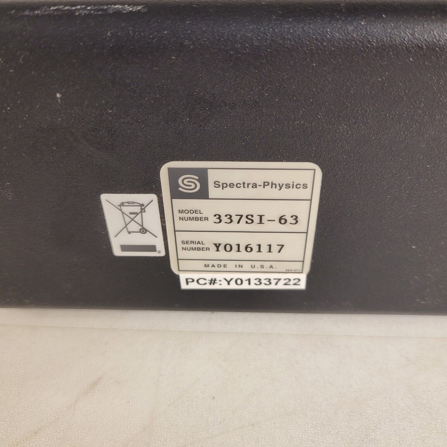Spectra Physics 337SI-63 Laser 337nm 3mW Avg Power 20 Hz Repetition 0.1nm BW