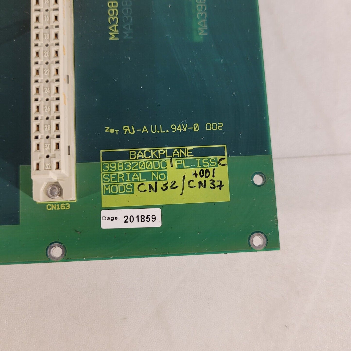 Waters Micromass Q-TOF-Ultima MA3983-200P1D issue C Backplane Circuit Board