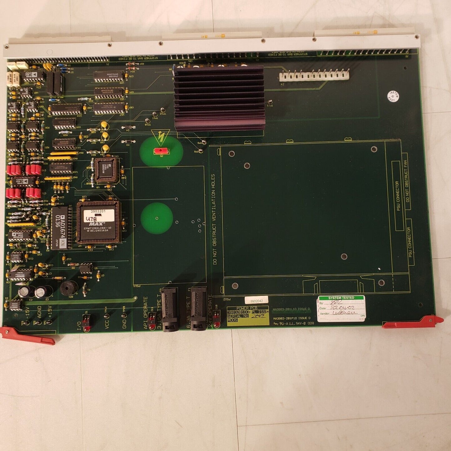 Waters Micromass Q-TOF-Ultima Power PCB MA3983-201L1D Issue D Circuit Board