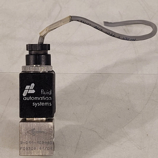 Fluid Automation Systems 9-211-103-45 Solenoid Valve 24V DC F09308 41/01