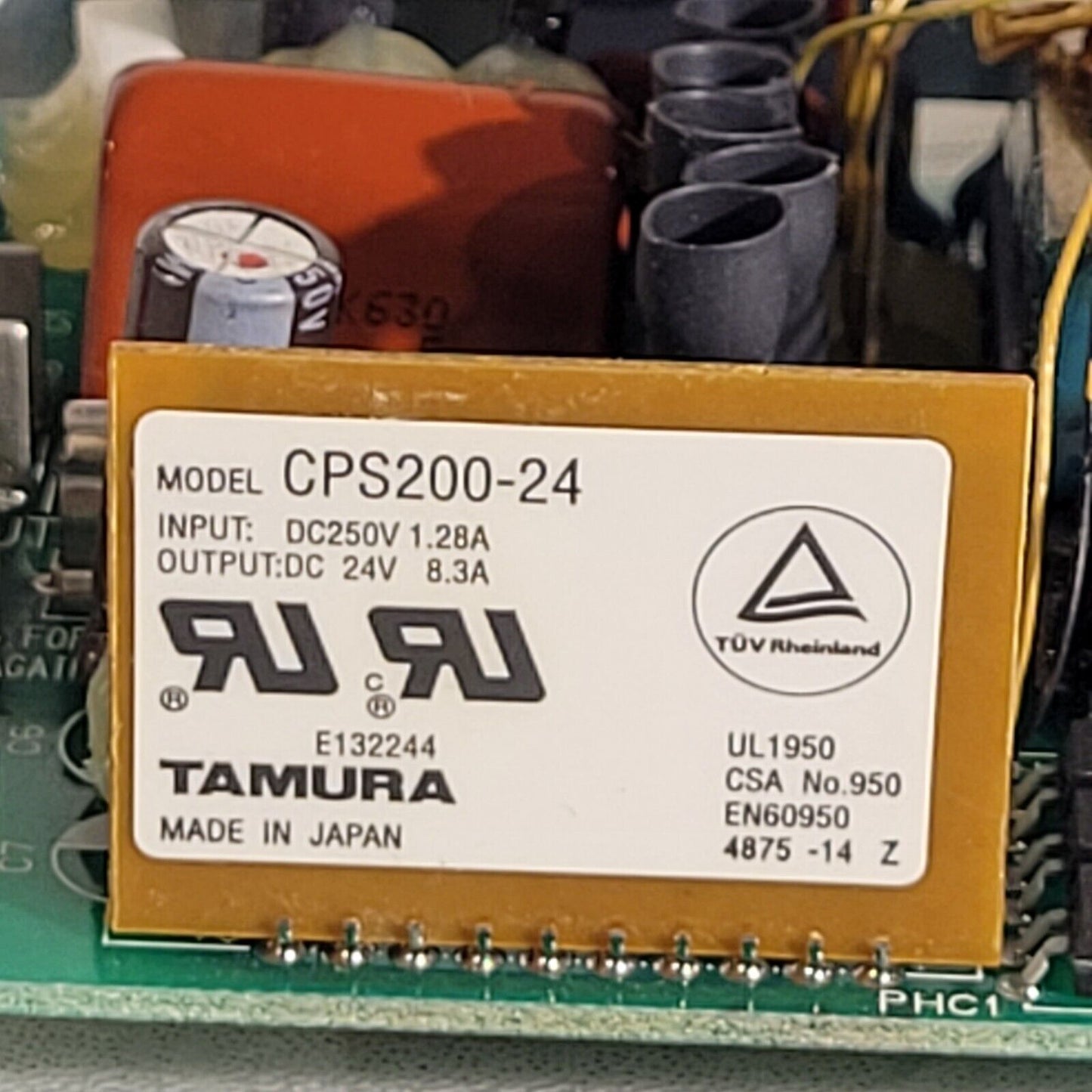 Tamura CPS200-24 Power Supply Input DC 250V 1.28V Output: DC 24V 8.3A 3P-P1-4035