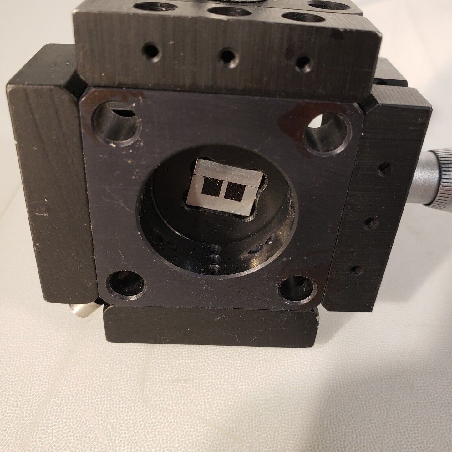 XY Fiber Optic Micrometer Stage w/ Two 1/4" OD Fiberoptic Connectors