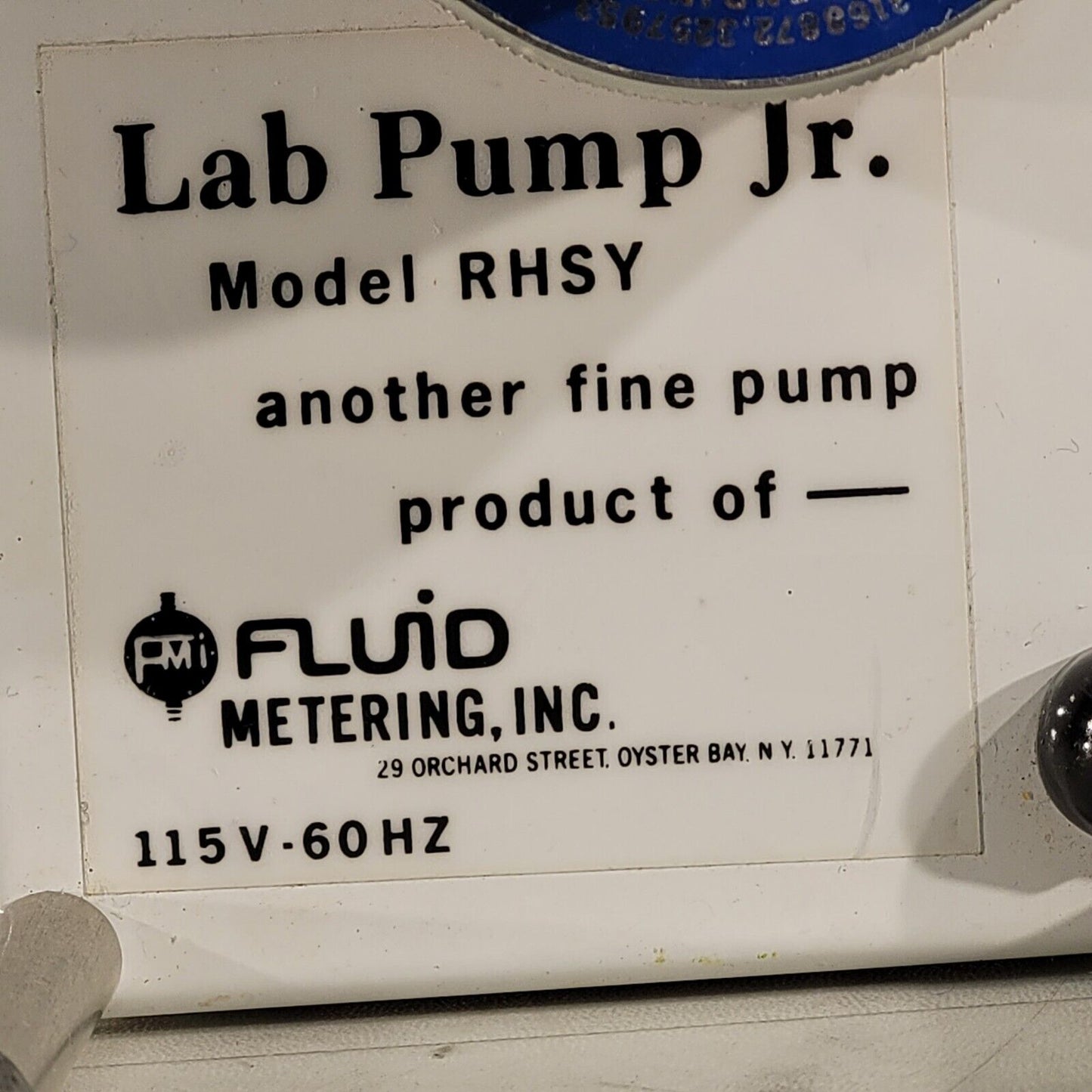 Fluid Metering Lab Pump Jr RHSY Synchronous Pump 115V 60Hz
