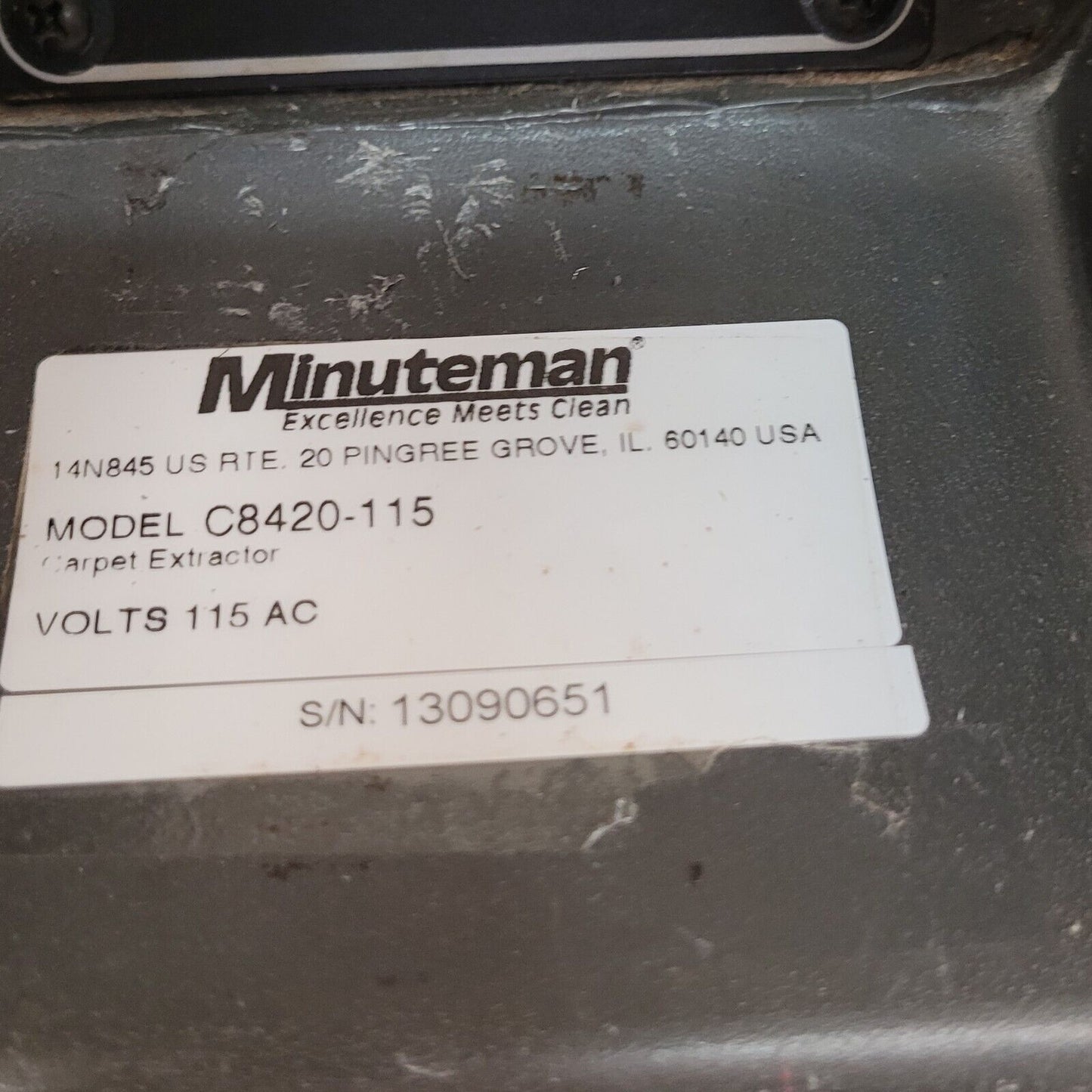 Minuteman Ambassador 20 Walk Behind Carpet Cleaner Extractor Tested C8420-115