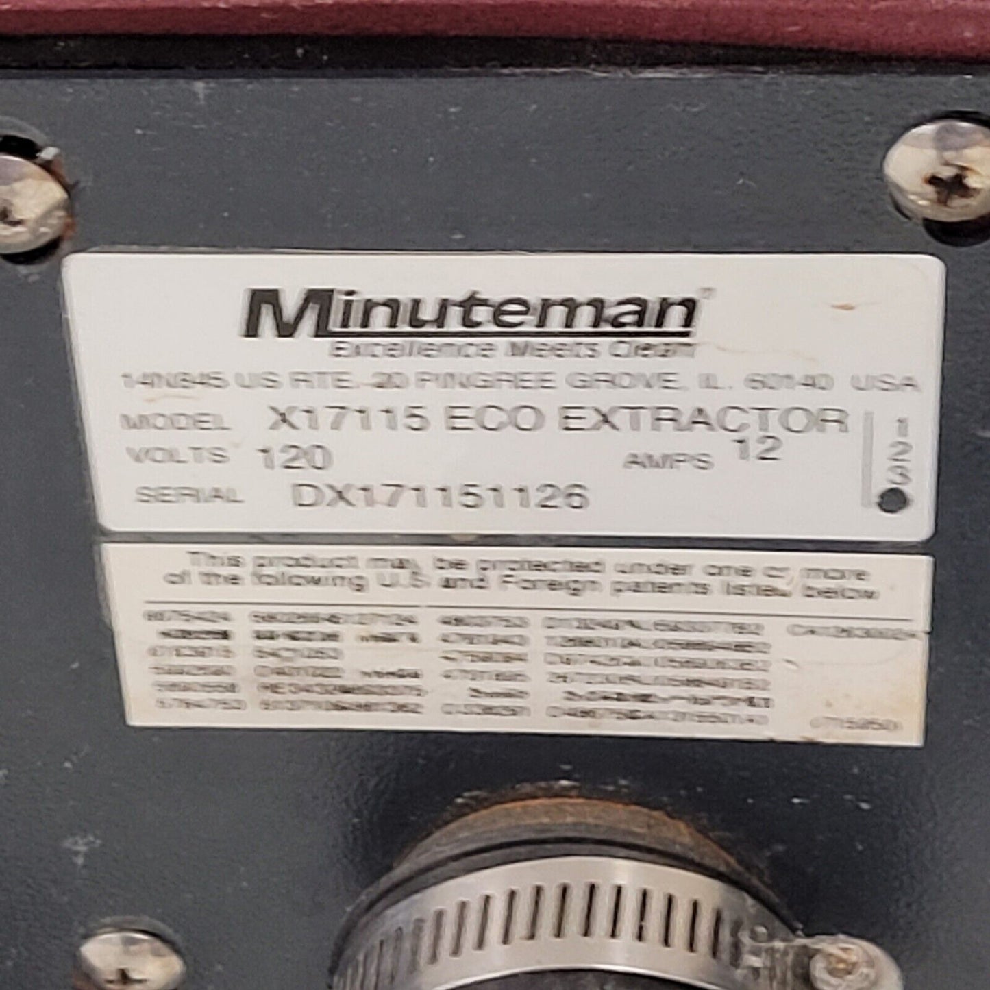 Minuteman X17 Carpet Cleaner Pro-Grade Eco Extractor Missing Spray Knob X17115