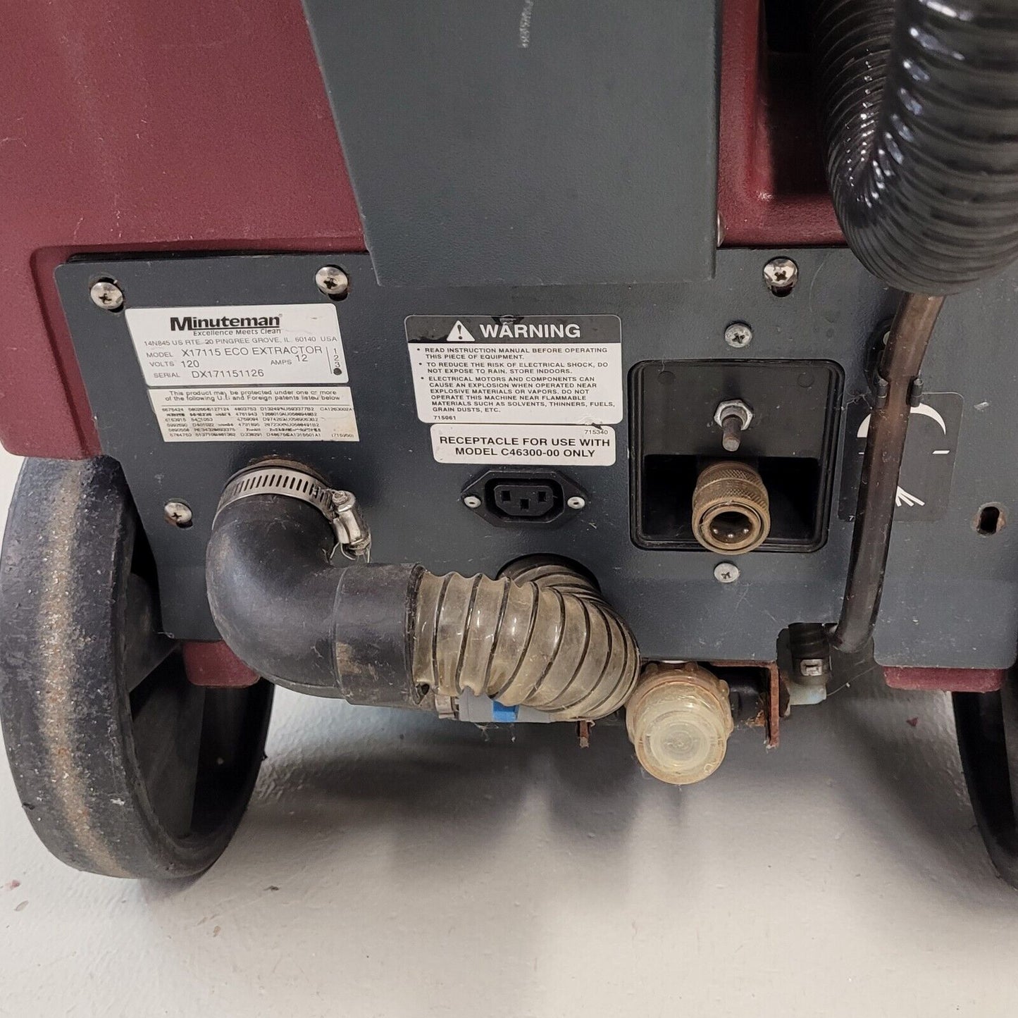 Minuteman X17 Carpet Cleaner Pro-Grade Eco Extractor Missing Spray Knob X17115