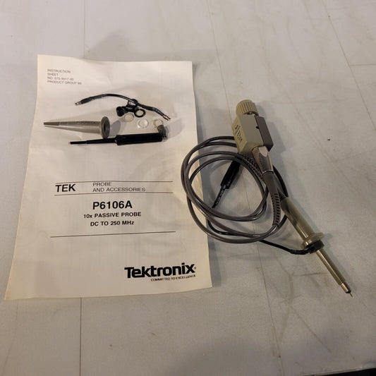 Tek Tektronix 6106A Oscilloscope Probe 10x 250MHz 10M Ohm 8.7pF with Accessories