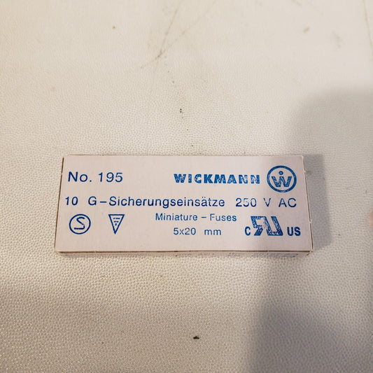 Wickmann No. 195 G-Sicherungseinsätze 5x20mm 10 Fuses 60127-2/3 250VAC 40A