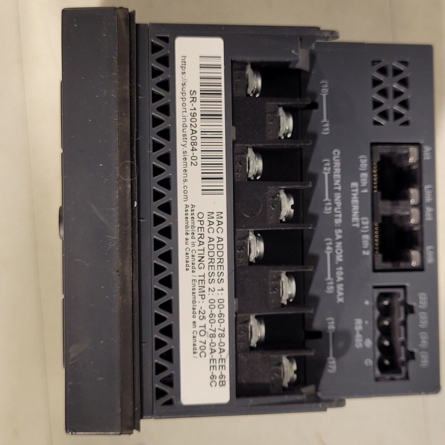 Siemens 9410 Integrated LCD Metering Device Control Screen SR-1902A084-02