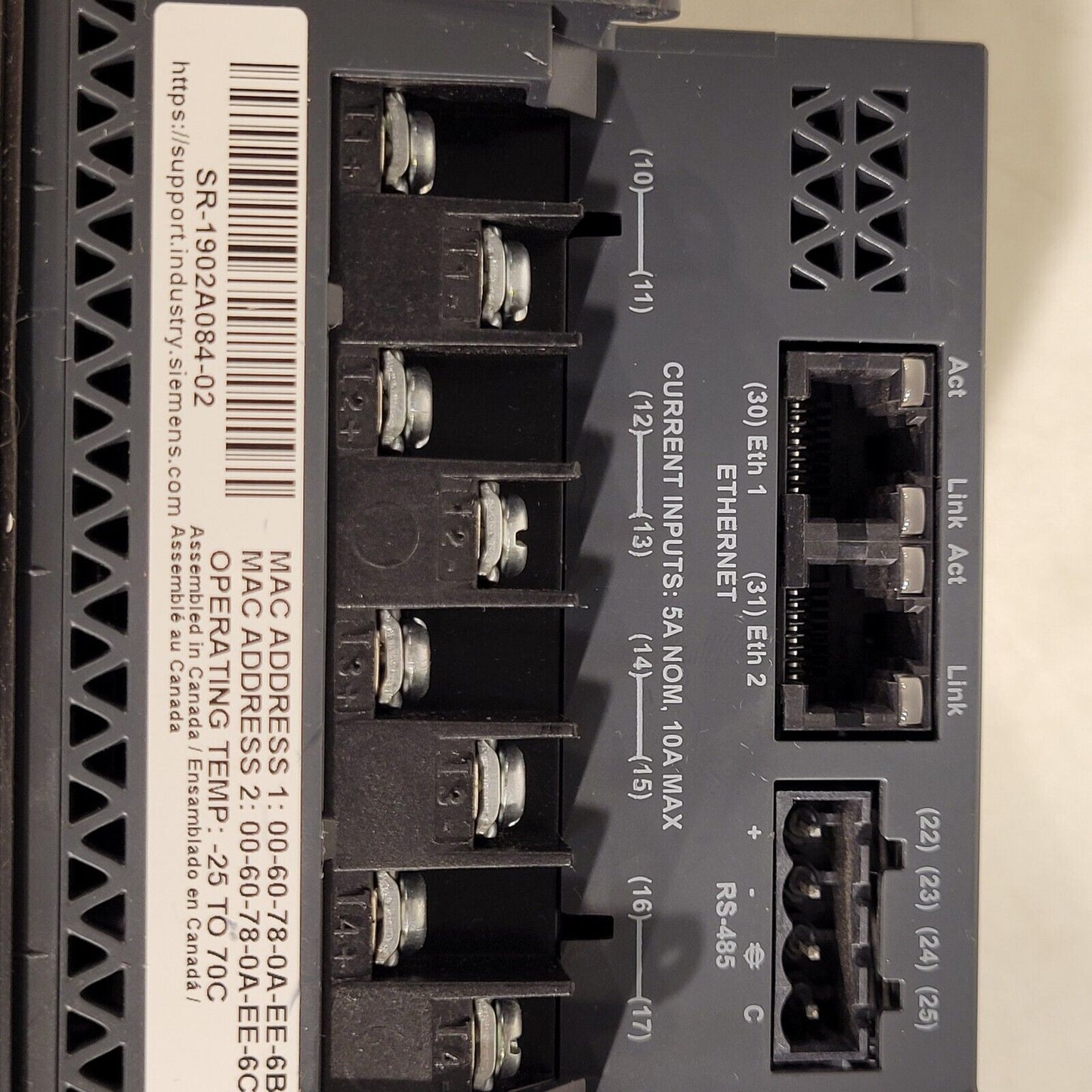 Siemens 9410 Integrated LCD Metering Device Control Screen SR-1902A084-02