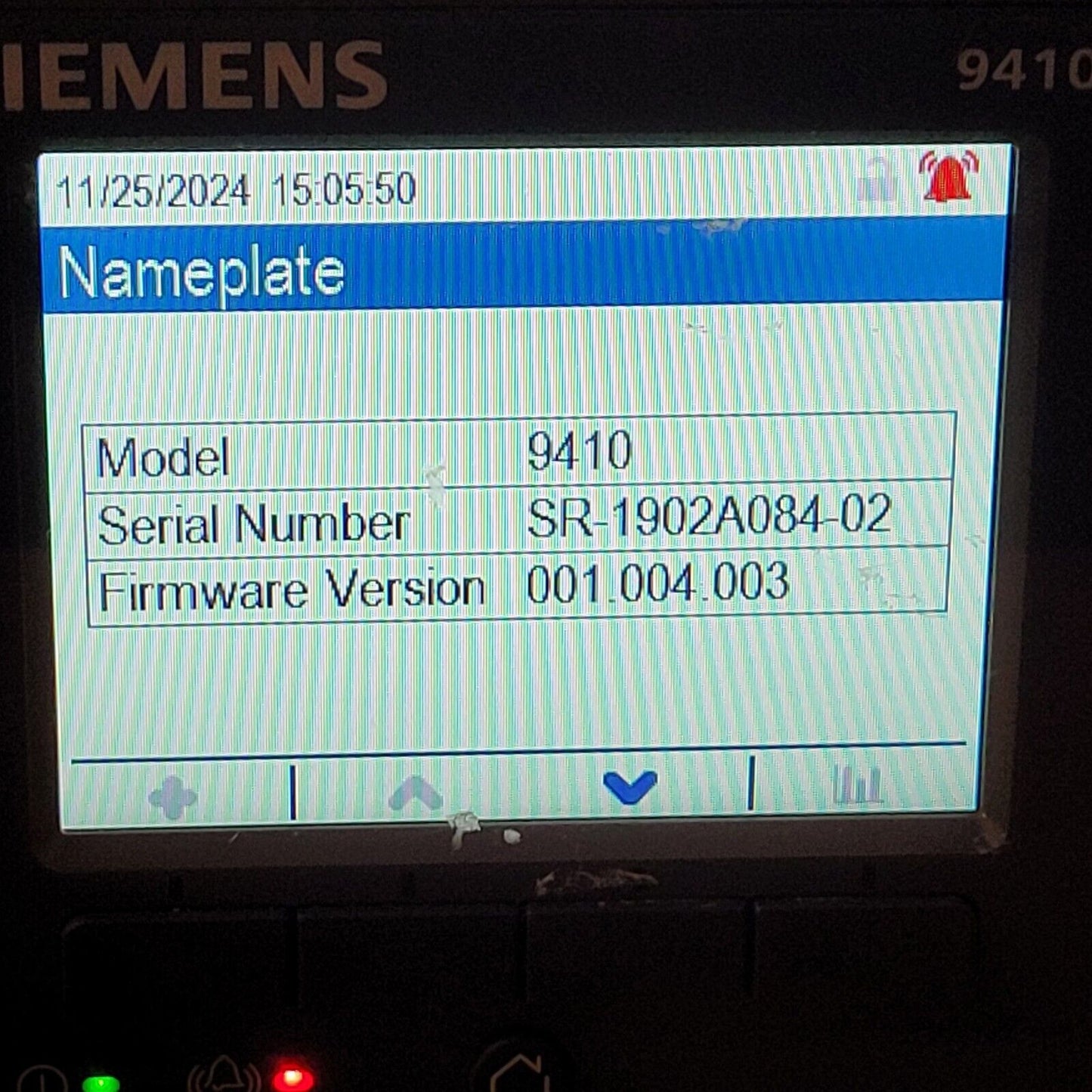 Siemens 9410 Integrated LCD Metering Device Control Screen SR-1902A084-02