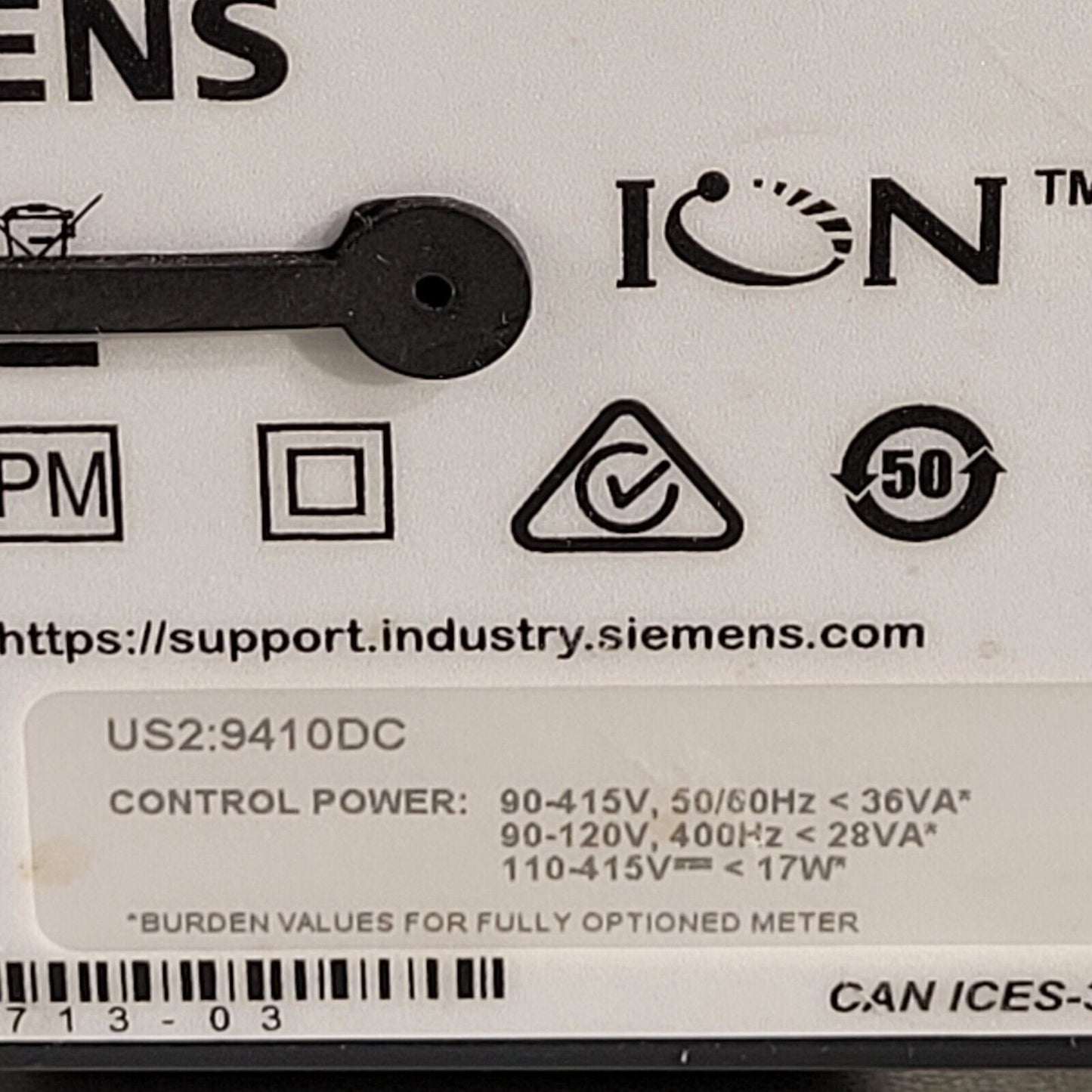 Siemens 9410 Integrated LCD Metering Device Control Screen SR-1902A084-02