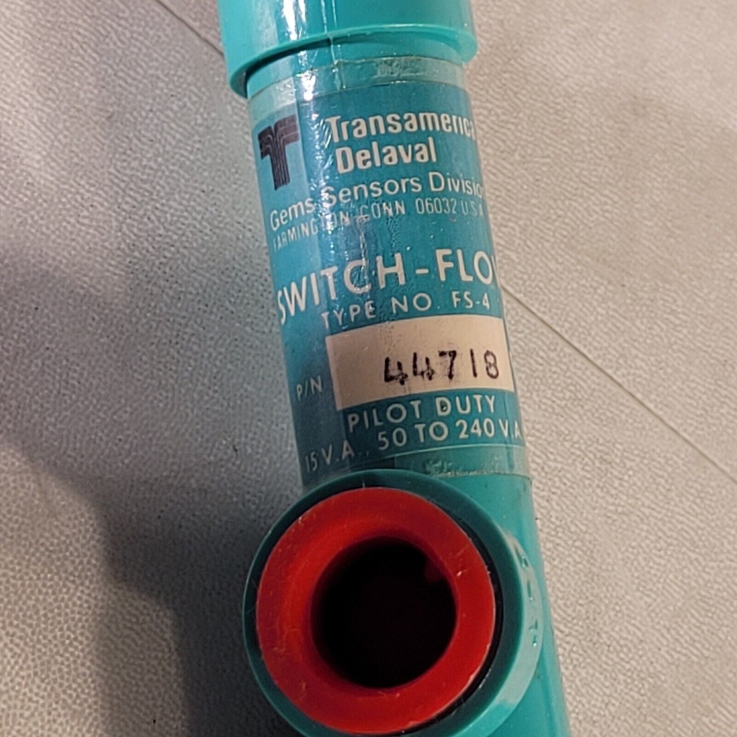 Transamerica Delaval Gems Sensors Switch-Flow FS-4 44718 Flow Switch Pilot Duty