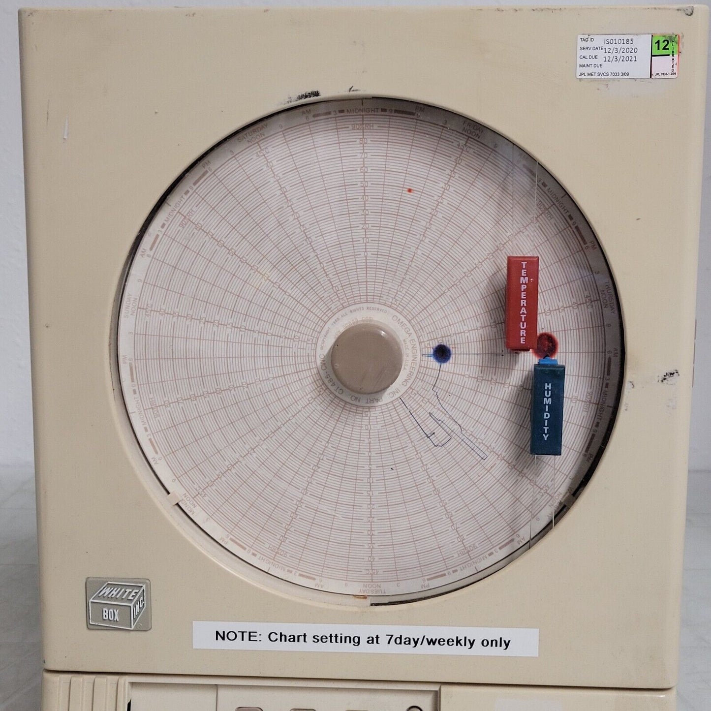 White Box Omega CT485-AL Temperature And Humidity Chart Recorder