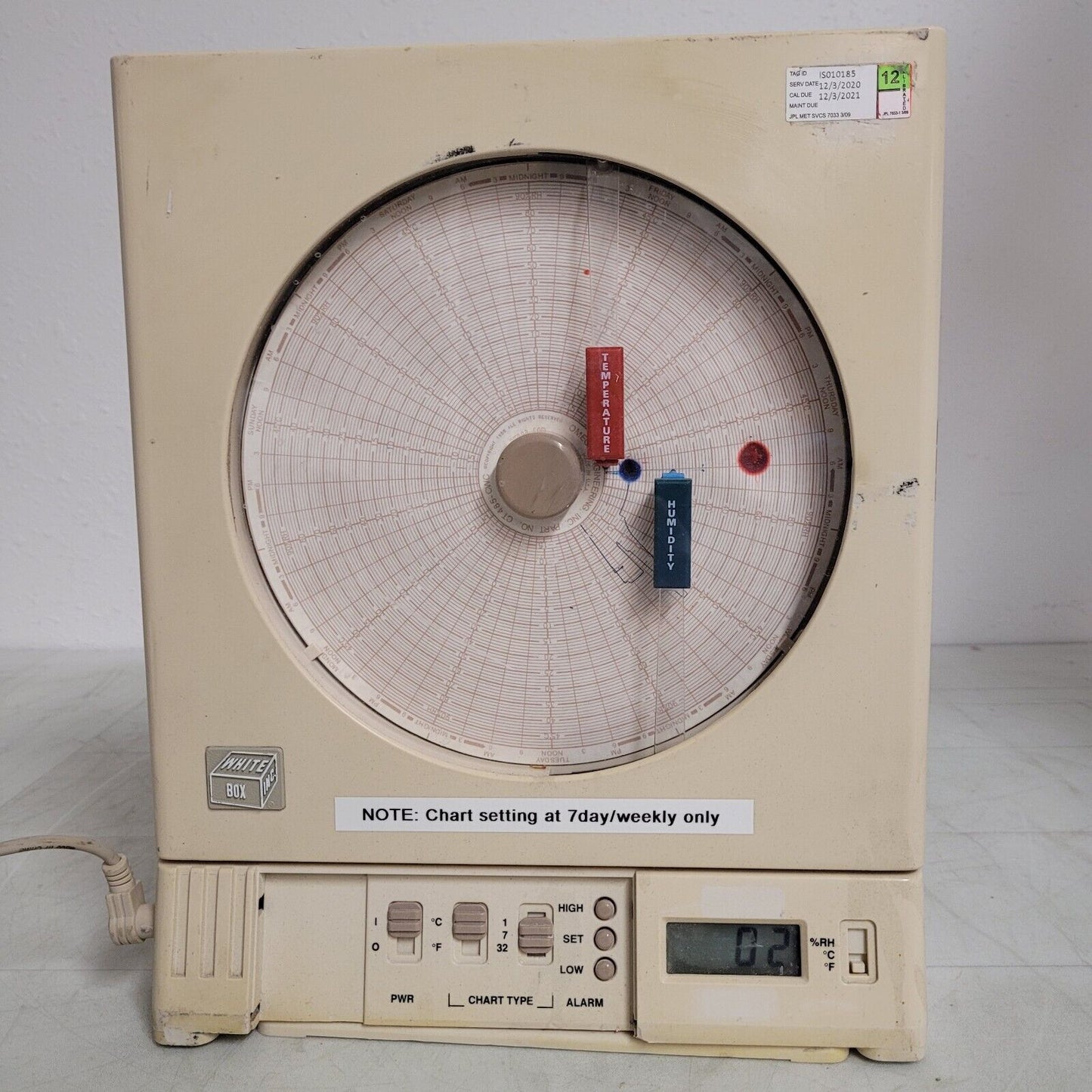 White Box Omega CT485-AL Temperature And Humidity Chart Recorder