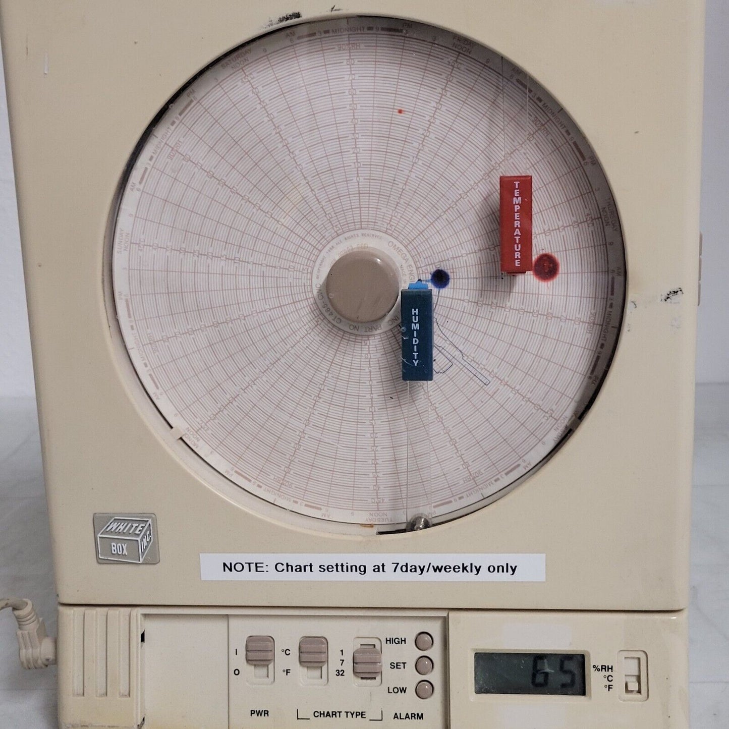 White Box Omega CT485-AL Temperature And Humidity Chart Recorder