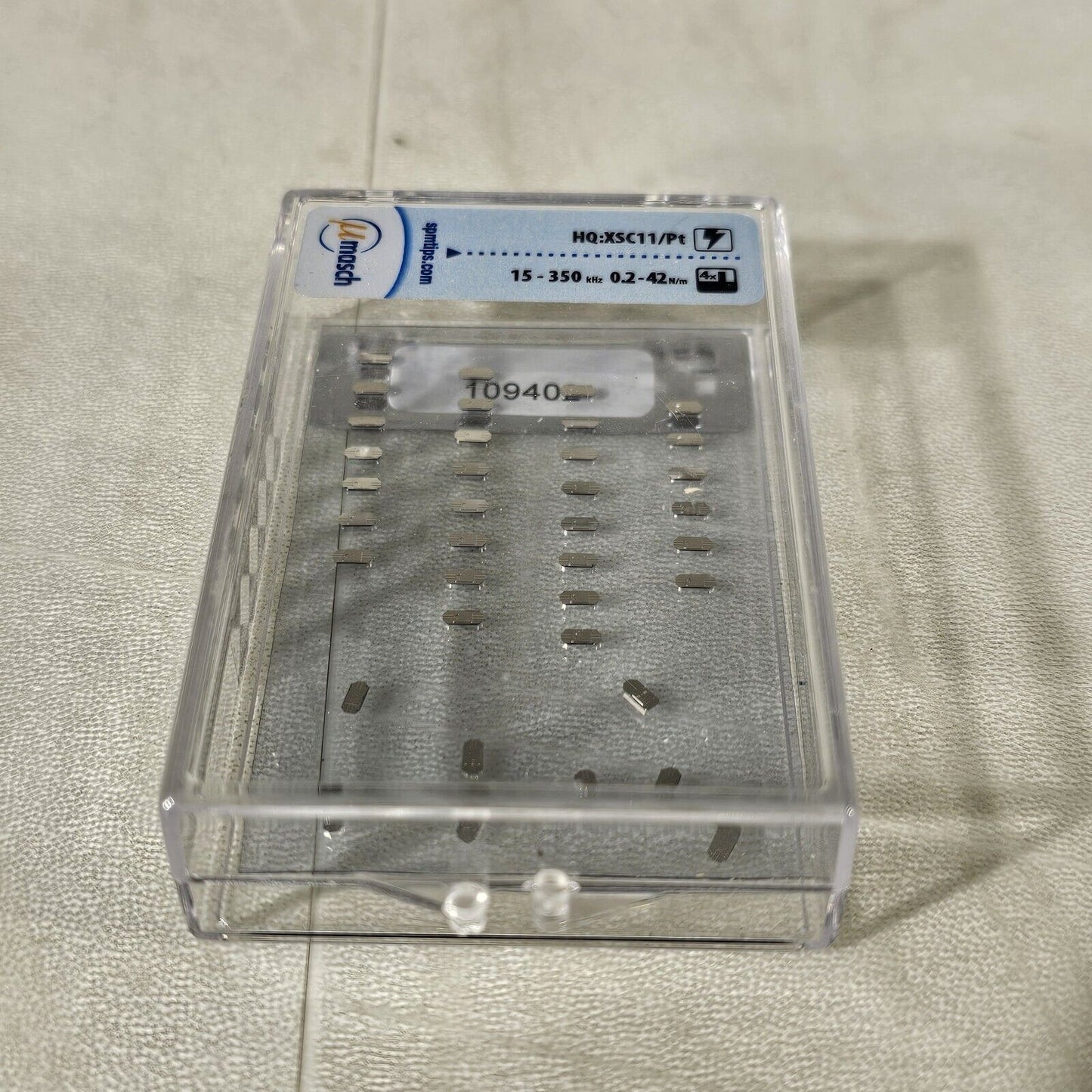 MikroMasch HQ:XSC11/Pt Pack of 29 AFM Cantilevers 4 Tips Per Probe uMasch SPM