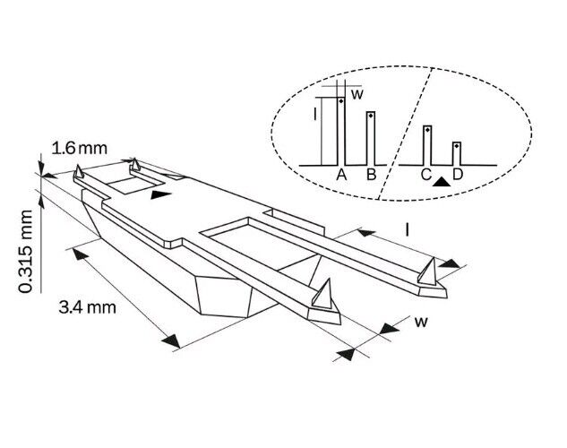 MikroMasch HQ:XSC11/Pt Pack of 29 AFM Cantilevers 4 Tips Per Probe uMasch SPM