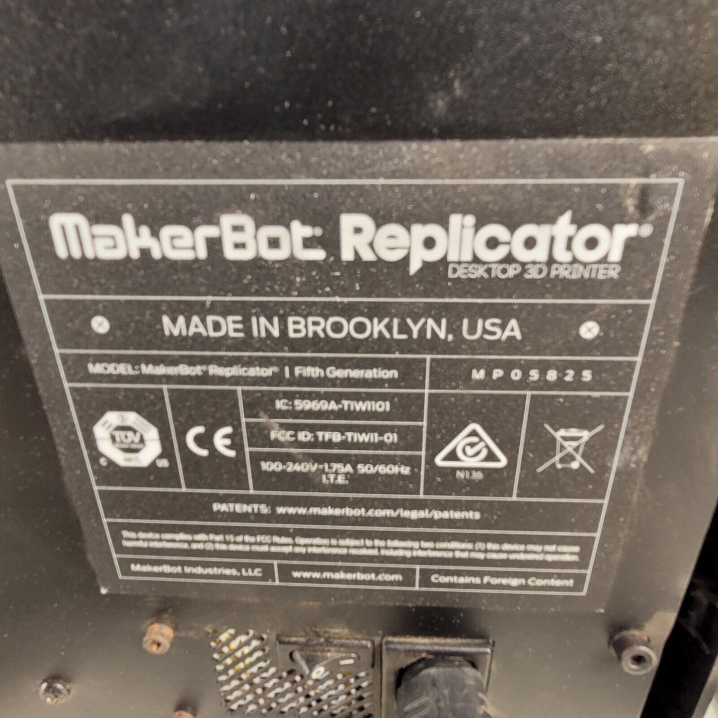 MakerBot Replicator Fifth Generation MP05825 *For Parts As Is*
